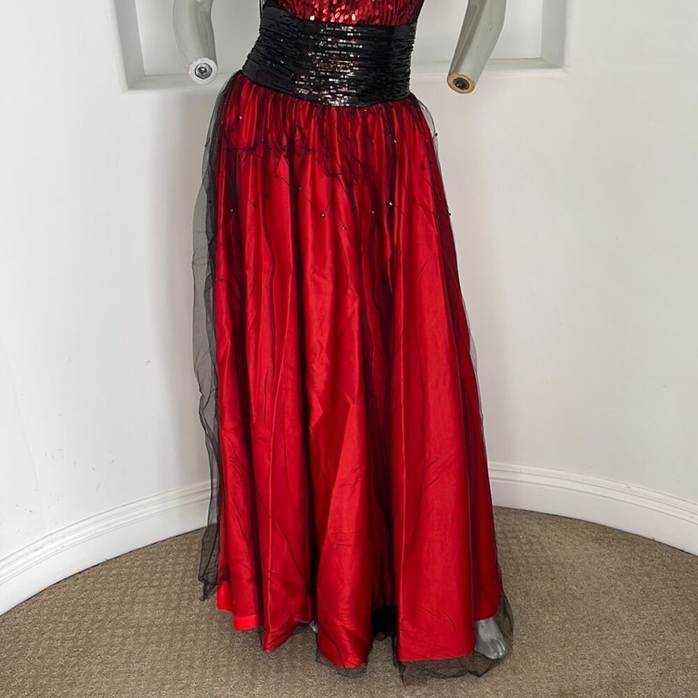 Amelia Couture Strapless Mesh /Sequined Dress - Picture 6 of 13